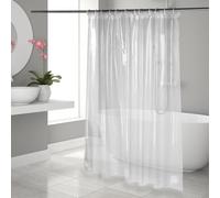 OTraki Rideau de Douche Transparent, Epaisseur 0,175 mm, 183x183 cm, avec 3 Aimants + 12 Crochets, Matériau PEVA, Rideau Douche Anti-Moisissure et Etanche pour Salle de Bain