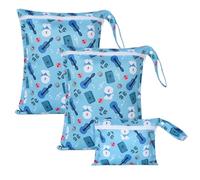 OTraki Sac Couches Lavables, 3 Pièces Sac Imperméable avec Poignée Sacs Étanches de Voyage Sac à Couches Wetbag Hangable Organisateur pour Voyages, Bébé, Plage, Piscine, Gym