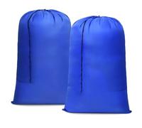 OTraki Sacs de Linge Large Pliables avec Cordon,70 x 115 cm Sac de Rangement,Léger Sacoche à Linge Pliable de Serrage,Sac à Linge Sale pour Hôtel,Voyages,Paniers à Linge,Faire ses valises(Bleu)