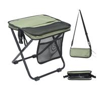 OTraki Siège De Camping Portable avec Sangle Dorsale, Chaise Pliante Interieur Siège Pliable Et Léger Tabouret 31x31x28cm, Chaise Pliante Camping pour L'extérieur, Les Concerts, La Pêche (Vert)
