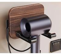 OTraki Support pour sèche-Cheveux sans perçage, Support en Bois avec câble enroulé à l'arrière, Support Robuste pour Une Utilisation Quotidienne à la Maison