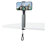 OTraki Support Telephone Bureau Aluminium Porte-Téléphone pour Voyages, Universel Portable Pliable 360° Articulation, Mini Format De Poche Support Telephone pour Voyage, Bureau, Cuisine (Gris)