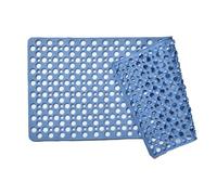 OTraki Tapis De Bain Antidérapant 40 x 88cm, Tapis De Bain Bebe avec Ventouses, Long Tapis De Douche Antiderapant Moisissures & Lavable en Machine Tapis pour Baignoire Et Douche Bleu