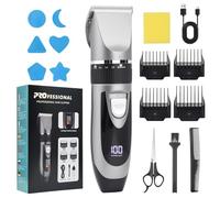 OTraki Tondeuse Barbe Homme, Tondeuse Cheveux Hommes, Rasoir Electriques sans Fil avec Écran LED et 4 Peignes de Guidage, Kit Rasoir à cheveux pour aux hommes, aux enfants