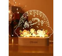 OTraki Veilleuse Bébé Personnalisée, Veilleuse Enfant avec Effaçable de Crayon Veilleuses Pour Enfants LED Blanche Chaude pour Naissance Cadeau Lampe Enfant pour Chambre