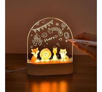 OTraki Veilleuse Bébé Personnalisé DIY LED Lampe Veilleuse Enfant USB Animaux Veilleuse de Nuit Idée Cadeau de Baptême pour Bebe Naissance Garcon Fille Nouveau-Né Déco Chambre Lampe de Chevet