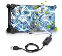 OTraki Ventilateur USB 14CM×14CM×2.5CM 3 Vitesses Double Rangée avec 8 Pieds Absorbant Ventilateur PC Silencieuse pour PC, Ordinateurs Portables, Projecteurs, Routeurs et Autres Appareils