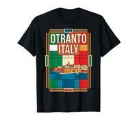 Otrante Drapeau Italie Château Aragonais Forteresse côtière Vintage T-Shirt