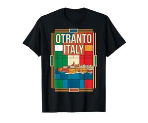 Otrante Drapeau Italie Château Aragonais Forteresse côtière Vintage T-Shirt