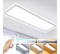 OTREN Panneau LED Ultra Plat 120x30cm, 40W Plafoniera LED Soffitto Dimmable avec Télécommande Luminaire Plafonnier Rectangulaire pour Bureau Salon Chambre Cuisine, 2800K-6000K