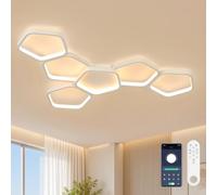 OTREN Plafonnier LED Dimmable 58W 5800LM 88 cm avec Télécommande | 3000K-6500K, Veilleuse, Minuterie, Fonction Mémoire, Luminaire de Plafond pour Salon, Chambre, Cuisine
