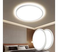 OTREN Plafonnier LED, Lustre de salle de bain 28W, Luminaire Plafond pour chambre à coucher, cuisine, salon, bureau, balcon, 4000K lumière chaude, Ø30CM- 2PCS