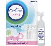 OtriCare Baby Monodoses Solution Saline En Cas De Nez Bouché Ou De Rhume Chez Bébé 18x5ml