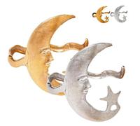 OTroyllvaoT Bracelet ouvert motif étoile et lune, manchette réglable lune et étoile, accessoire polyvalent idéal pour les femmes (2 Mix)