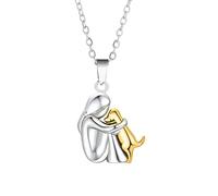 OTroyllvaoT Collier commémoratif tendance en alliage pour animal de compagnie, pendentif chien câlinant, design unique pour les amoureux des animaux, 1, Métal, Pas de gemme