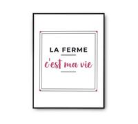 Otshirt Affiche La Ferme Cest ma Vie - Poster - Idée Affiche Décoration Cadeau Anniversaire Fête Original Famille Travail Départ Collègue Retraite Noël. - A2 - Bleu&Rose - 3