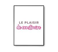 Otshirt Affiche Le Plaisir de Construire - Poster - Idée Affiche Décoration Cadeau Anniversaire Fête Original Famille Travail Départ Collègue Retraite Noël. - A4 - Violet&Rose - 2