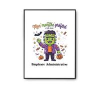 Otshirt Affiche Mon Monstre Prefere Cest Mon Employee Administrative - Poster A2 - Idée Affiche Décoration Cadeau Anniversaire Fête Original Famille Travail Départ Collègue Retraite Noël.