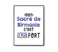Otshirt Affiche Mon Sacre de Birmanie Cest le plus fort - Poster A2 - Idée Affiche Décoration Cadeau Anniversaire Fête Original Famille Travail Départ Collègue Retraite Noël.