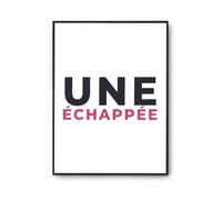 Otshirt Affiche Une Echappee - Poster - Idée Affiche Décoration Cadeau Anniversaire Fête Original Famille Travail Départ Collègue Retraite Noël. - A2 - Bleu&Rose - 1