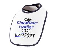 Otshirt Bavoir Mon Chauffeur routier C'est le plus fort - Baby Bib - Idée Bavoir Bébé Cadeau Naissance Baby Shower Anniversaire Fête Original Famille Noël.