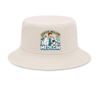 Otshirt Bob Premium Beige Certifié Meilleur médecin | modèle 2 | Coton Brossé 260 g/m² Taille Unique Homme Femme | Chapeau de Soleil Pêche Randonnée Festival | Idée Cadeau Soignant Fête des Pères