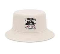 Otshirt Bob Premium Beige Data Analyst J'peux Pas | pour Elle | Coton Brossé 260 g/m² Taille Unique Homme Femme | Chapeau de Soleil Pêche Randonnée Festival