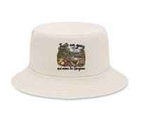 Otshirt Bob Premium Beige Juste Un Gars Qui Aime la Guyane | Coton Brossé 260 g/m² Taille Unique Homme Femme | Chapeau de Soleil Pêche Randonnée Festival | Idée Cadeau Guyanais Fête des Pères