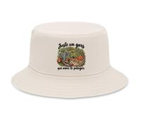 Otshirt Bob Premium Beige Juste Un Gars Qui Aime Le Potager | Coton Brossé 260 g/m² Taille Unique Homme Femme | Chapeau de Soleil Pêche Randonnée Festival | Idée Cadeau Jardinier Fête des Pères