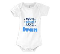 Otshirt Body Bébé 100% Génial 100% Ivan - Baby Bodysuit - Idée Body Bébé Manches Courtes Cadeau Naissance Baby Shower Anniversaire Fête Original Famille Noël. - 12-18 mois
