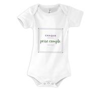 Otshirt Body Bébé Chaque Prise Compte - Baby Bodysuit - Idée Body Bébé Manches Courtes Cadeau Naissance Baby Shower Anniversaire Fête Original Famille Noël. - 0-3 mois - Violet&Vert - 3