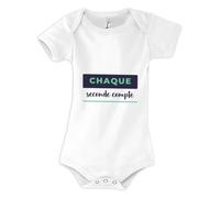 Otshirt Body Bébé Chaque Seconde Compte - Baby Bodysuit - Idée Body Bébé Manches Courtes Cadeau Naissance Baby Shower Anniversaire Fête Original Famille Noël. - 18-24 mois - Bleu&Vert - 4