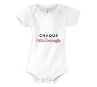 Otshirt Body Bébé Chaque Seconde Compte - Baby Bodysuit - Idée Body Bébé Manches Courtes Cadeau Naissance Baby Shower Anniversaire Fête Original Famille Noël. - 0-3 mois - Bordeaux&Bleu - 2