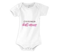 Otshirt Body Bébé Cuisiner Cest Aimer - Baby Bodysuit - Idée Body Bébé Manches Courtes Cadeau Naissance Baby Shower Anniversaire Fête Original Famille Noël. - 12-18 mois - Violet&Rose - 2