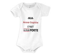 Otshirt Body Bébé Ma Anne-Sophie C'est la plus forte - Body 0-3 mois - Idée Body Bébé Manches Courtes Cadeau Naissance Baby Shower Anniversaire Fête Original Famille Noël.