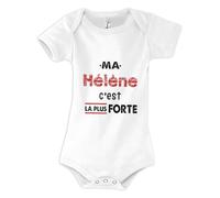 Otshirt Body Bébé Ma Helene C'est la plus forte - Body 3-6 mois - Idée Body Bébé Manches Courtes Cadeau Naissance Baby Shower Anniversaire Fête Original Famille Noël.