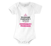 Otshirt Body Bébé Madame Parfaite Community Manager - Baby Bodysuit - Idée Body Bébé Manches Courtes Cadeau Naissance Baby Shower Anniversaire Fête Original Famille Noël. - 3-6 mois
