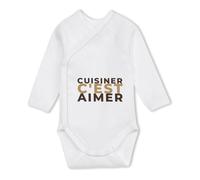 Otshirt Body Bébé Manches Longues Cuisiner Cest Aimer - Baby Bodysuit - Idée Body Bébé Manches Longues Cadeau Naissance Baby Shower Anniversaire Fête Original Famille Noël. - 3-6 mois - Marron - 1