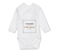 Otshirt Body Bébé Manches Longues Cuisiner Cest Aimer - Baby Bodysuit - Idée Body Bébé Manches Longues Cadeau Naissance Baby Shower Anniversaire Fête Original Famille Noël. - 3-6 mois - Marron - 3