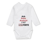 Otshirt Body Bébé Manches Longues Ma Data Analyst C'est la plus forte - Baby Bodysuit 0-3 mois - Idée Body Bébé Manches Longues Cadeau Naissance Baby Shower Anniversaire Fête Original Famille Noël.