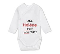 Otshirt Body Bébé Manches Longues Ma Helene C'est la plus forte - Baby Bodysuit 0-3 mois - Idée Body Bébé Manches Longues Cadeau Naissance Baby Shower Anniversaire Fête Original Famille Noël.