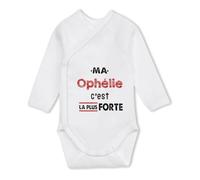 Otshirt Body Bébé Manches Longues Ma Ophelie C'est la plus forte - Baby Bodysuit 12-18 mois - Idée Body Bébé Manches Longues Cadeau Naissance Baby Shower Anniversaire Fête Original Famille Noël.