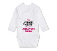 Otshirt Body Bébé Manches Longues Madame Parfaite Analyste Data - Baby Bodysuit - Idée Body Bébé Manches Longues Cadeau Naissance Baby Shower Anniversaire Fête Original Famille Noël. - 12-18 mois