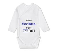 Otshirt Body Bébé Manches Longues Mon Ecriture C'est le plus fort - Baby Bodysuit 6-12 mois - Idée Body Bébé Manches Longues Cadeau Naissance Baby Shower Anniversaire Fête Original Famille Noël.