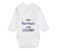 Otshirt Body Bébé Manches Longues Mon Ecrivain C'est le plus fort - Baby Bodysuit 6-12 mois - Idée Body Bébé Manches Longues Cadeau Naissance Baby Shower Anniversaire Fête Original Famille Noël.