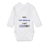 Otshirt Body Bébé Manches Longues Mon Self-defense C'est le plus fort - Baby Bodysuit 0-3 mois - Idée Body Bébé Manches Longues Cadeau Naissance Baby Shower Anniversaire Fête Original Famille Noël.