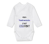 Otshirt Body Bébé Manches Longues Mon Taekwondo C'est le plus fort - Baby Bodysuit 3-6 mois - Idée Body Bébé Manches Longues Cadeau Naissance Baby Shower Anniversaire Fête Original Famille Noël.