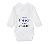 Otshirt Body Bébé Manches Longues Mon Tresor C'est le plus fort - Baby Bodysuit 3-6 mois - Idée Body Bébé Manches Longues Cadeau Naissance Baby Shower Anniversaire Fête Original Famille Noël.