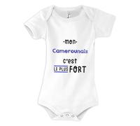 Otshirt Body Bébé Mon Camerounais C'est le plus fort - Body 6-12 mois - Idée Body Bébé Manches Courtes Cadeau Naissance Baby Shower Anniversaire Fête Original Famille Noël.