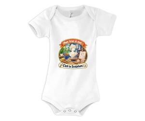Otshirt Body Bébé Mon truc à moi : C'est la Sculpture Mon truc à moi - Activité | Coton Peigné Boutons Pression 3-6 mois à 18-24 mois | Manches Courtes Mixte
